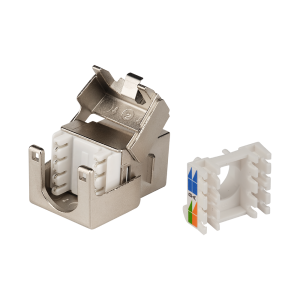 Модуль Keystone ToolLess, RJ45, экранированный, кат.5E, со встроенной шторкой, 180 градусов